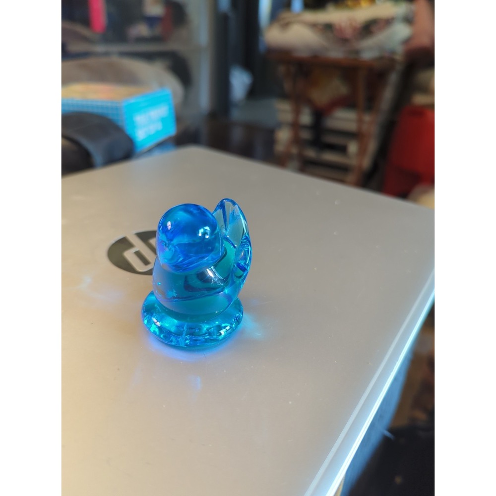 Vintage Leo Ward Glass Blue Bird Bluebird Of Happiness Figurine Signed 1991
